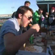 Women, Children Frightened By Giant Hamburger